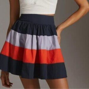 Maeve Black, Gray, and Orange Mini Skirt